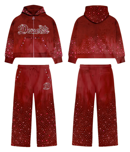 RED RHINESTONE SET