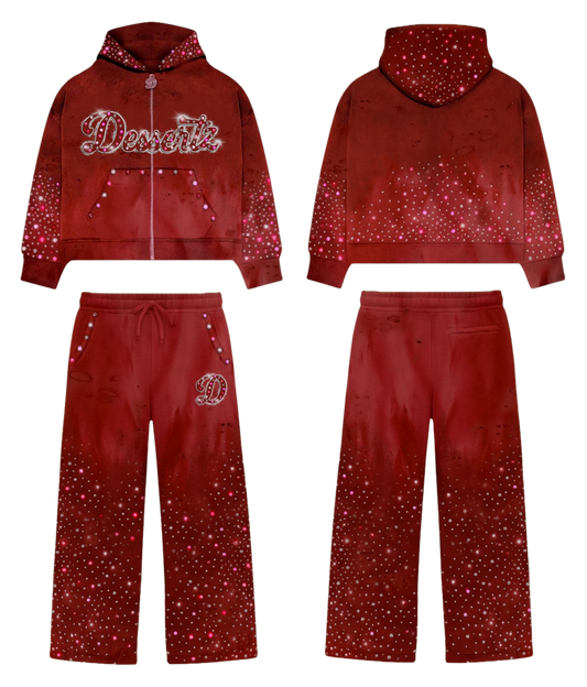 RED RHINESTONE SET